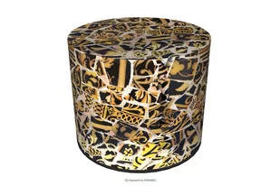 Brązowa pufa we wzory RASIL - Pufy i podnóżki - miniaturka - grafika 1