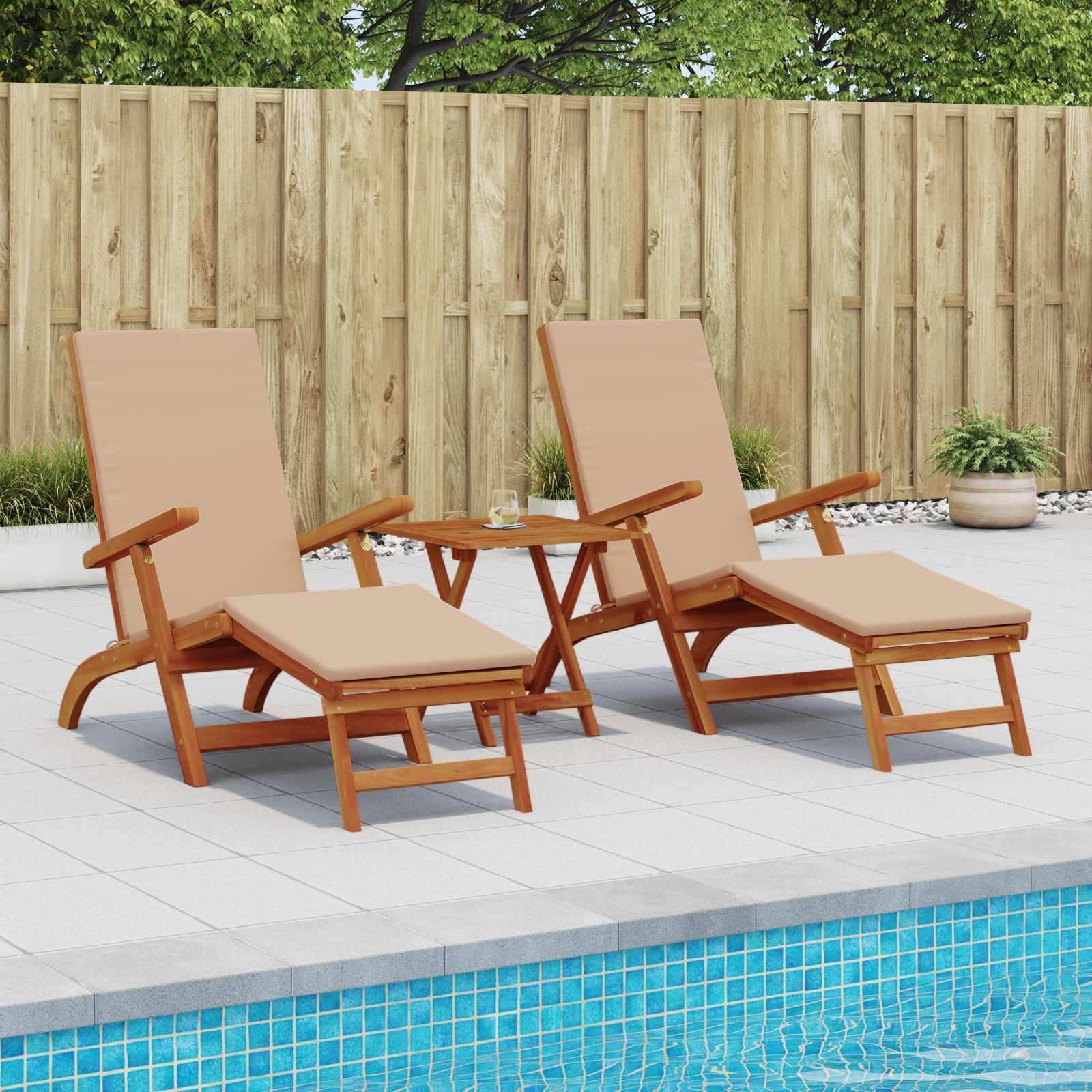 vidaXL Leżak z funkcją pochylania i składania 2 pcs 55 x 146 x 91 cm 42025010