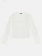 Swetry dla chłopców - United Colors Of Benetton Kardigan 1370C601Q Biały Regular Fit - miniaturka - grafika 1