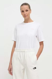 Koszulki sportowe damskie - Columbia t-shirt bawełniany damski kolor biały - grafika 1