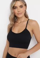 Biustonosze - Czarny Biustonosz Braletka na Ramiączkach z Koronką Dulcia - miniaturka - grafika 1