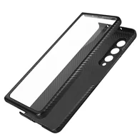 Etui i futerały do telefonów - Etui do Samsung Galaxy Z Fold 3 Etui 360° Sztywna przednia szklana podstawka Czarna - miniaturka - grafika 1