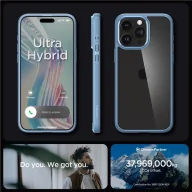 Etui i futerały do telefonów - Etui Spigen Crystal Hybrid na iPhone 15 Pro Max - przezroczysto-niebieskie - miniaturka - grafika 1