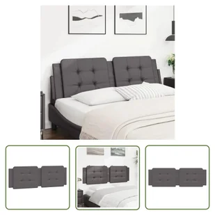 The Living Store Poduszka na wezgłowie - szara - 160 cm - sztuczna skóra - Poduszka Na Wezgłowie - Inne meble do sypialni - miniaturka - grafika 1