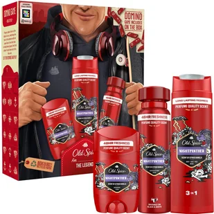 Old Spice Zestaw Prezentowy Night Panter Dezodorant+sztyft+żel Pod Prysznic - Kosmetyki do kąpieli - miniaturka - grafika 1