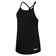 Koszulki i topy damskie - Nike Kid's G NK DRY TANK ELSTKA Top, czarny/biały/(biały), średni - miniaturka - grafika 1