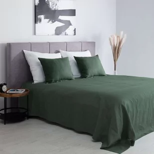 Narzuta na łóżko 260x260 Linen green - Narzuty - miniaturka - grafika 1