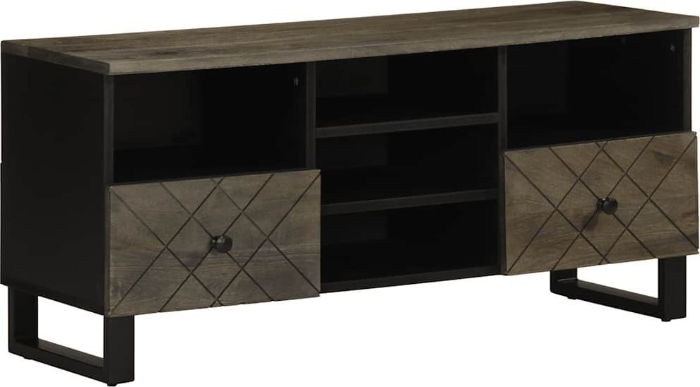 vidaXL vidaXL Szafka pod telewizor, czarna, 100x33x46 cm, lite drewno mango