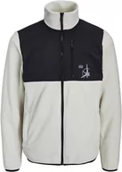 Bluzy męskie - JACK & JONES Męska bluza JCOFILO Polarfleece Sweat Zip HIGH SN, Moonbeam, XXL, Moonbeam, XXL - miniaturka - grafika 1