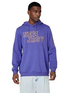 Koton Męska bluza z kapturem z nadrukiem College, Fioletowy (952), XL - Bluzy męskie - miniaturka - grafika 1