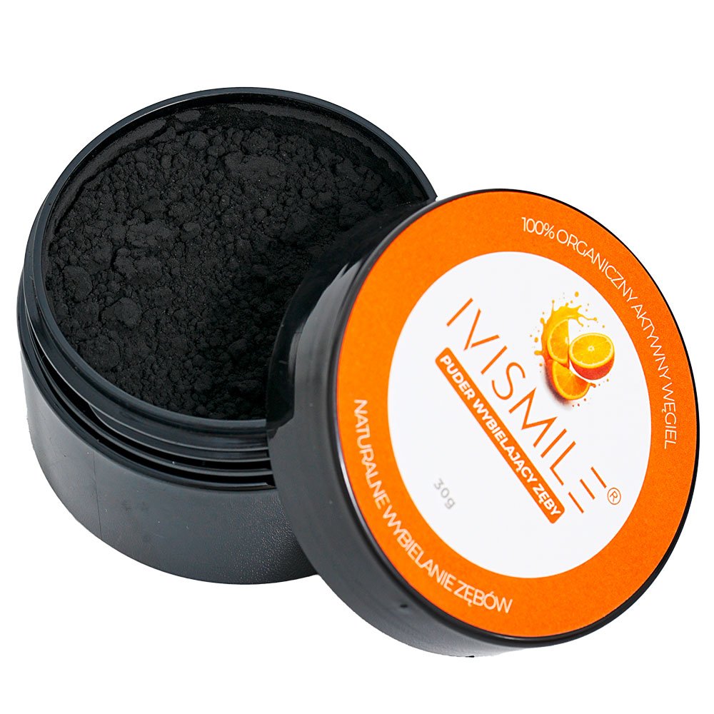 Ivismile Puder węglowy do zębów, smak pomarańczowy