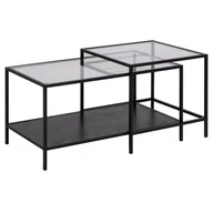 Ławy i stoliki kawowe - Actona Zestaw 2 Stolików Kawowych Watty 55X90X55 Czarne - miniaturka - grafika 1