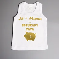 Body - Ja + Mama = spłukany tata - złoty nadruk - koszulka na ramiączkach - miniaturka - grafika 1