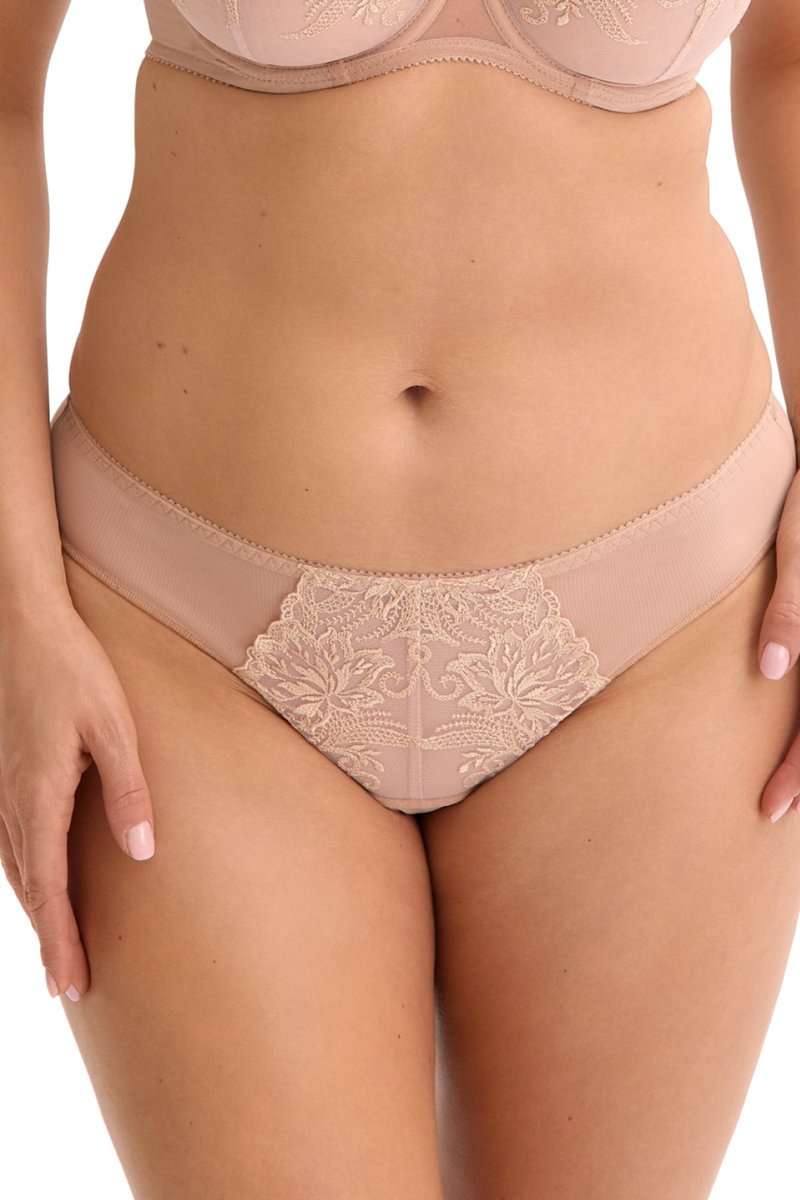 Figi damskie tanga z koronką Ariela 037 beżowe L
