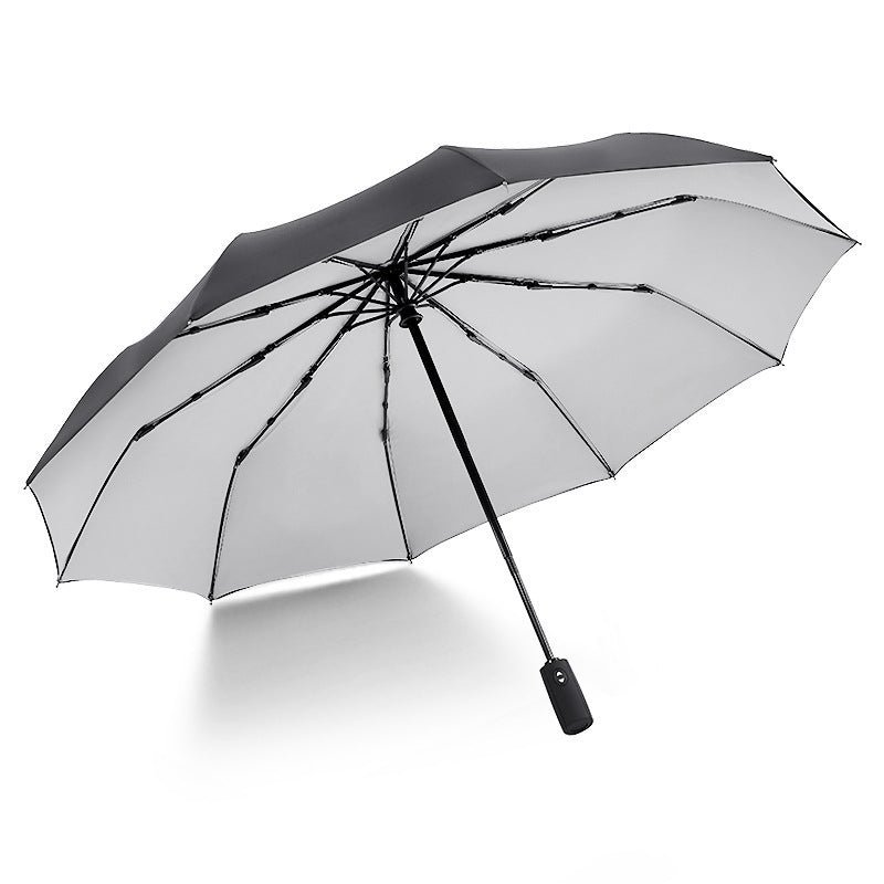 Parasol Double 10-szprychowy, automatyczny z podwójną czaszą szary