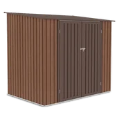 Altany ogrodowe - Domek narzędziowy KENT 222x149cm Walnut, metalowy, z drzwiami na zawiasy, wentylowany, funkcjonalny schowek na sprzęt ogrodowy i narzędzia Hardmaister - miniaturka - grafika 1