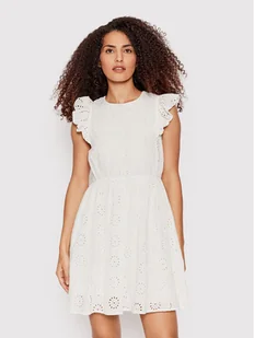 Vero Moda Sukienka letnia Naima 10263155 Biały Regular Fit - Sukienki - miniaturka - grafika 1
