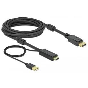 Delock KABEL HDMI > DP M/M 4K 5M ZASILANY USB 85966 Zamów do 16:00 wysyłka kurierem tego samego dnia! 85966 - Kable komputerowe i do monitorów - miniaturka - grafika 1