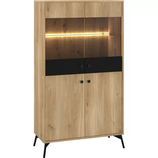 Kredens 03 Agis ML Meble Dąb Castello, Czarny - Kredensy - miniaturka - grafika 1