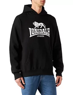 Lonsdale Męska bluza z kapturem Kilnsey, czarny/biały, S - Bluzy męskie - miniaturka - grafika 1