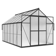 Szklarnie ogrodowe - Szklarnia Ogrodowa Poliwęglan Duża Slide-In 370x244cm Czarna UV - miniaturka - grafika 1