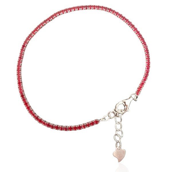 ankabizuteria.pl Bransoletka srebrna z czerwoną cyrkonią