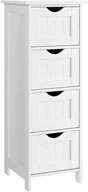 Szafki łazienkowe - Wąska Drewniana Szafka Łazienkowa Biała Z 4 Szufladami, 30 X 30 X 82 Cm Vasagle - miniaturka - grafika 1