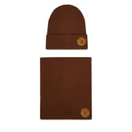 Czapki dla dzieci - Komplet czapka i komin Beverly Hills Polo Club CEO-BHPC-ACCCS-02 Brązowy - miniaturka - grafika 1