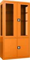 Meble i wyposażenie gabinetów medycznych - MDBW/2s.2011 szafa lekarska 2-skrzydłowa 2-komorowa pomarańczowa - miniaturka - grafika 1