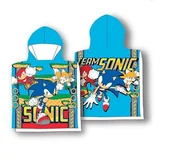 Okrycia kąpielowe dla dzieci - Ręcznik plażowy dziecięcy poncho 55x110 poncho Sonic - miniaturka - grafika 1