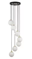 Lampy sufitowe - Lampa wisząca Piano 33660 Sigma kaskada kule balls białe mosiądz - miniaturka - grafika 1