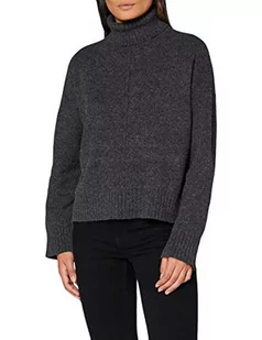 Noisy may Damski sweter z dzianiny z golfem, ciemnoszary melanż, XL - Swetry damskie - miniaturka - grafika 1