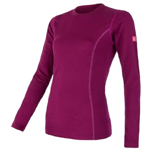 Damska koszulka Sensor Merino Wool Active dł.r. Rozmiar: M / Kolor: fioletowy - Koszulki sportowe damskie - miniaturka - grafika 1