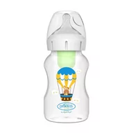 Butelki dla niemowląt - Dr Brown's Butelka szeroka szyjka 330ml Options+ ze smoczkiem +3 miesiące dekor królik z balonami - miniaturka - grafika 1
