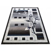 Dywany - Szaro-turkusowy dywan w kwiaty do pokoju M7-D91 - miniaturka - grafika 1