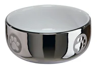 Miski dla kotów - TRIXIE TRIXIE 24799 MISKA DLA KOTA CERAMICZNA 300ML/11CM SREBRNO-BIAŁA TX24799 - miniaturka - grafika 1
