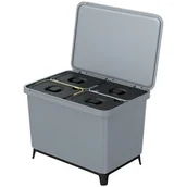 Kosze na śmieci - ŚMIETNIK KOSZE NA ŚMIECI SYSTEMA 4W1 SMOOTH GRAY - miniaturka - grafika 1