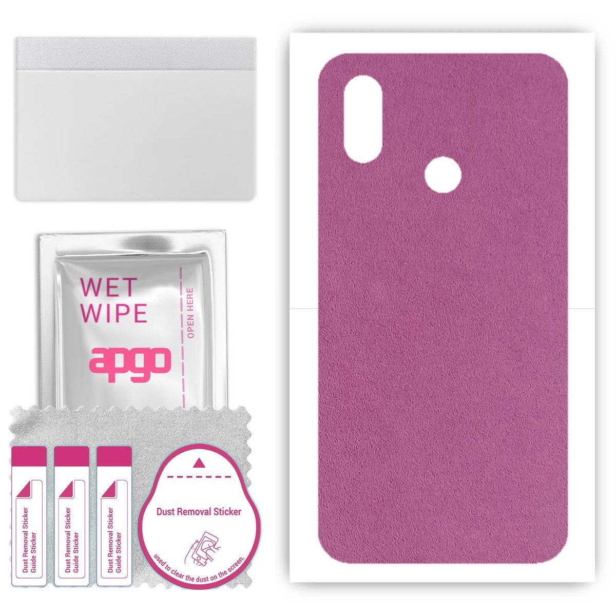 Folia naklejka skórka strukturalna na TYŁ Zamsz do Xiaomi Mi 8 - Zamsz Fioletowy - apgo SKINS