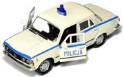 Samochody i pojazdy dla dzieci - Dromader AUTO MILICJA MET 15X7X7 FIAT 125P WB 43005-uniw - miniaturka - grafika 1