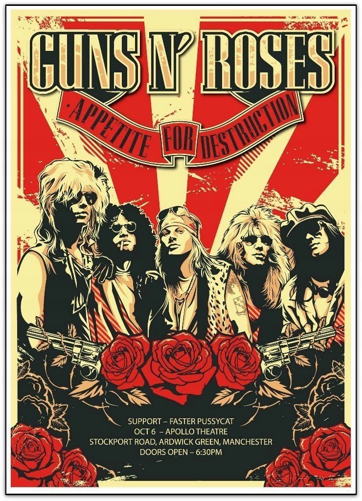PODKŁADKA POD MYSZ Z Nadrukiem 22x18 cm Guns N' Roses Logo Appetite Prezent