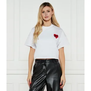 Karl Lagerfeld T-shirt HEARTS Cropped Fit - Koszulki i topy damskie - miniaturka - grafika 1