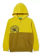 Bluzy dla chłopców - United Colors of Benetton Chłopięca bluza z kapturem z długim rękawem, musztardowy żółty 26b, 150 - miniaturka - grafika 1