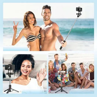 Kijek Selfie Stick uchwyt do telefonu zdjęć statyw Tripod L15 z Lampa LED + Pilot Bluetooth na telefon Czarny - Pozostałe akcesoria do telefonów Kijek Selfie Stick uchwyt do telefonu zdjęć statyw Tripod L15 z Lampa LED + Pilot Bluetooth na telefon Czarny - Pozostałe akcesoria do telefonów - miniaturka - grafika 9