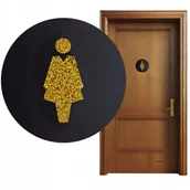 Tablice i flipcharty - TABLICZKA TOALETA WC PIKTOGRAM DAMSKA OZNACZENIE NA DRZWI GRAWER CZARNY - miniaturka - grafika 1