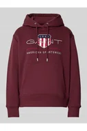 Bluzy damskie - Bluza z kapturem i wyhaftowanym logo - Gant - miniaturka - grafika 1