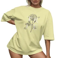 Koszulki i topy damskie - T-SHIRT OVERSIZE LUŹNA KOSZULKA RÓŻA BASIC XXL SUKIENKA JAKOŚĆ - miniaturka - grafika 1