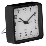 Zegary - Cichy zegar stołowy do sypialni, budzik z mechanizmem QUARTZ, kolor czarny - miniaturka - grafika 1