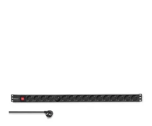 Qoltec Aluminiowa Listwa zasilająca PDU do RACK 16A 16xSCH Pionowa - Listwy zasilające - miniaturka - grafika 1