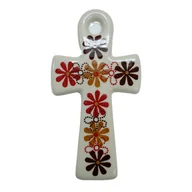 Ozdoby bożonarodzeniowe - Ceramiczny krzyż wiszący Ceramika Bolesławiec - miniaturka - grafika 1