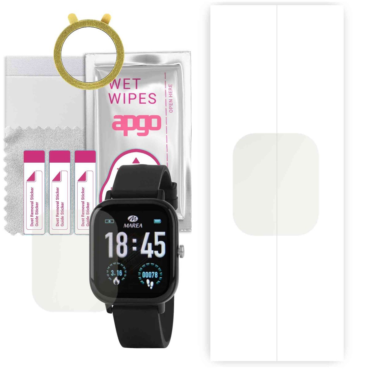 1x Folia hydrożelowa MATOWA do Marea Sport - apgo Smartwatch Hydrogel MATTE Protection Ochrona na ekran smartwatcha